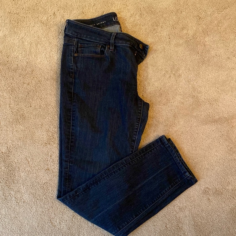 Loft dark wash curvy skinny jeans
